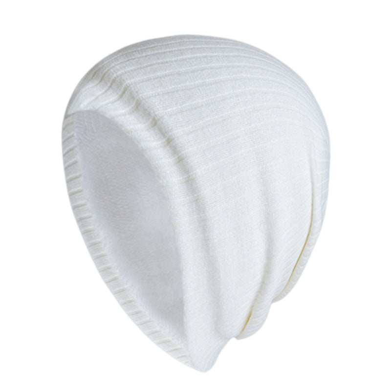 Men's Winter Fleece Knitted Hat Solid Striped Warm Ear Protection