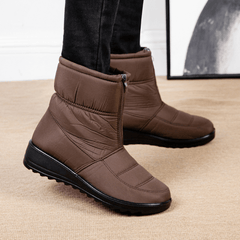 Zipper Front Snow Boots Waterproof Pull On Ankle Boots