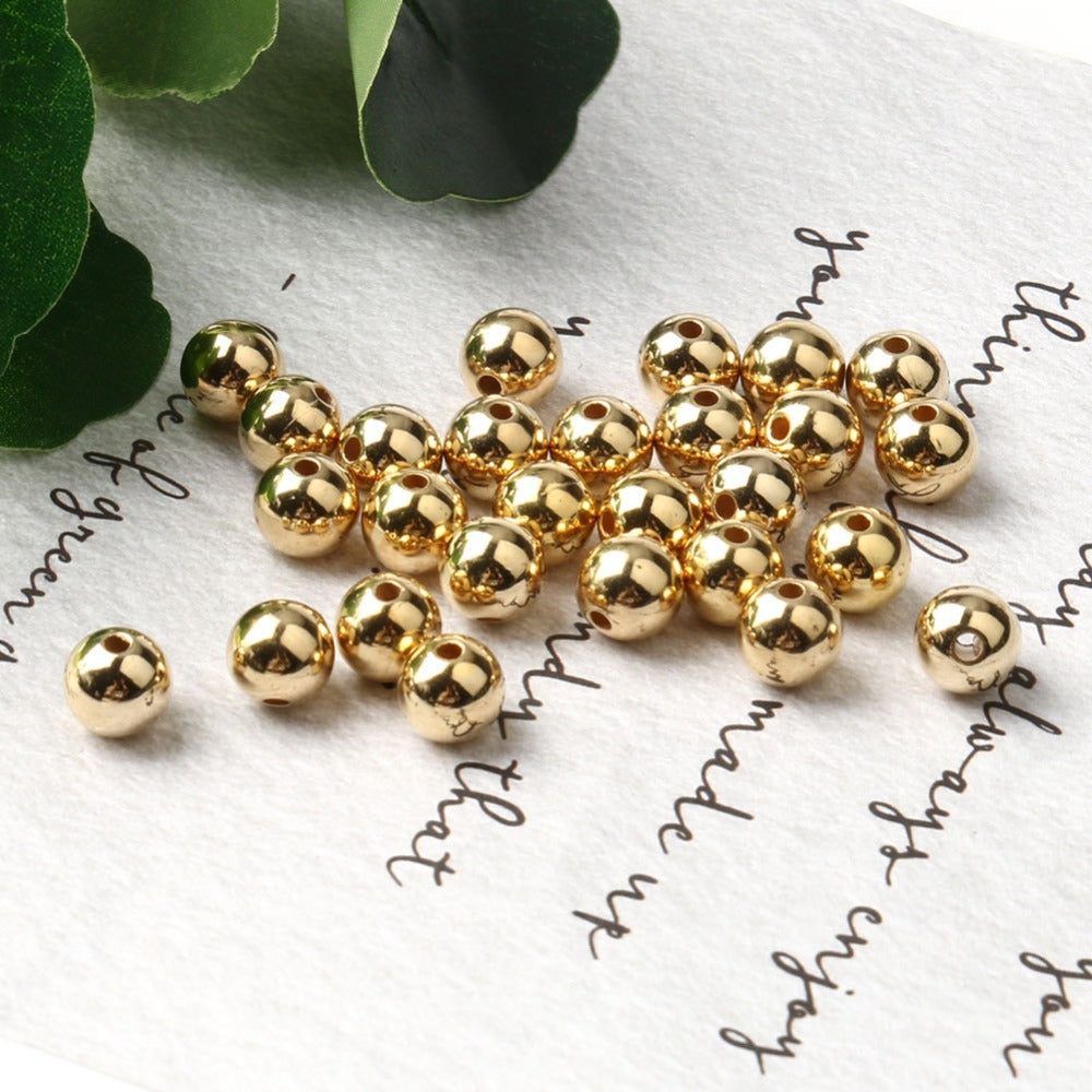 CCB Round Seed Spacer Loose Beads 30-500pcs Plated for Jewelry Making DIY