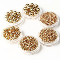 CCB Round Seed Spacer Loose Beads 30-500pcs Plated for Jewelry Making DIY