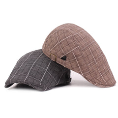 Plaid Newsboy Beret Hat Ivy Flat Cap