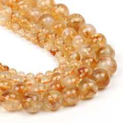 Natural Citrine Yellow Quartz Beads for Jewelry Making DIY Bracelet