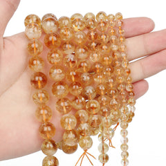Natural Citrine Yellow Quartz Beads for Jewelry Making DIY Bracelet