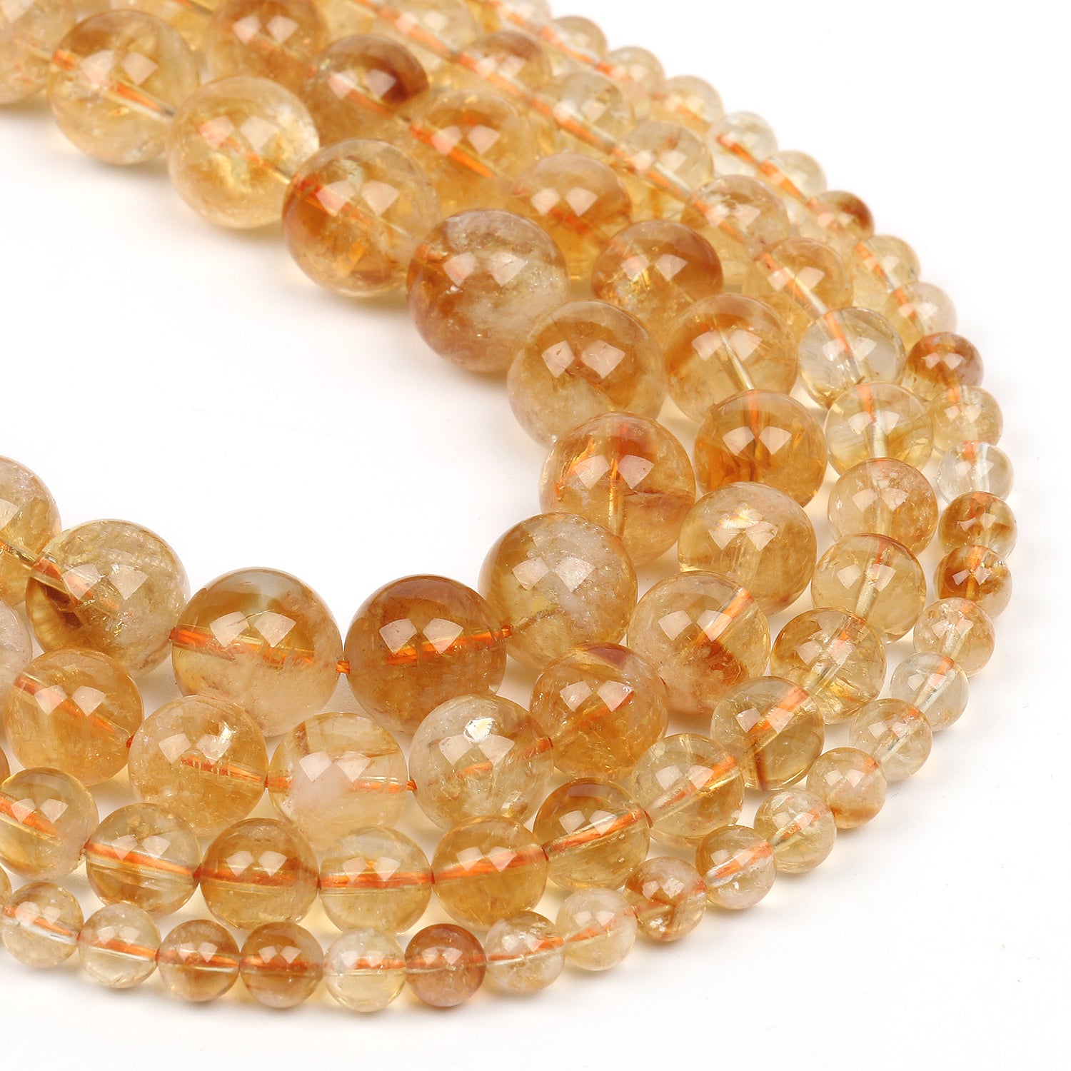 Natural Citrine Yellow Quartz Beads for Jewelry Making DIY Bracelet