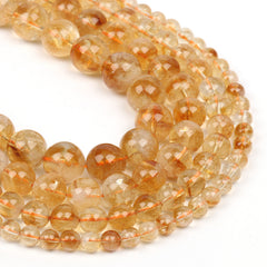 Natural Citrine Yellow Quartz Beads for Jewelry Making DIY Bracelet