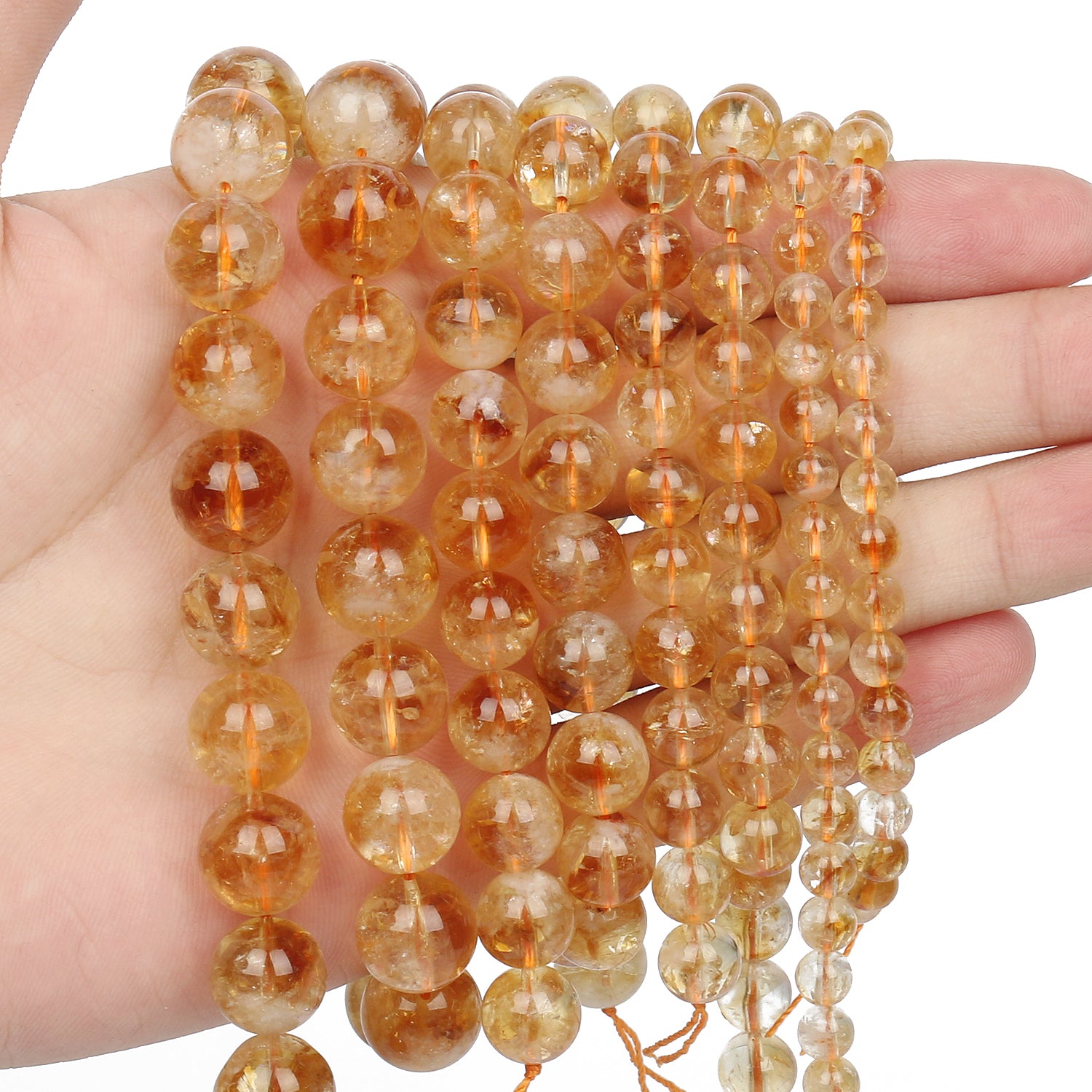 Natural Citrine Yellow Quartz Beads for Jewelry Making DIY Bracelet
