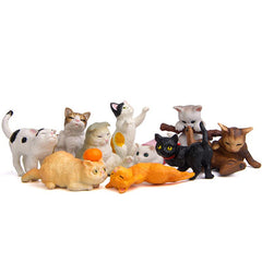 10pcs Colorful Cats Micro Landscape Gardening Figures