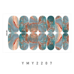 Y2K Gradient Nail Polish Stickers Spring Summer Marble Nail Stickers