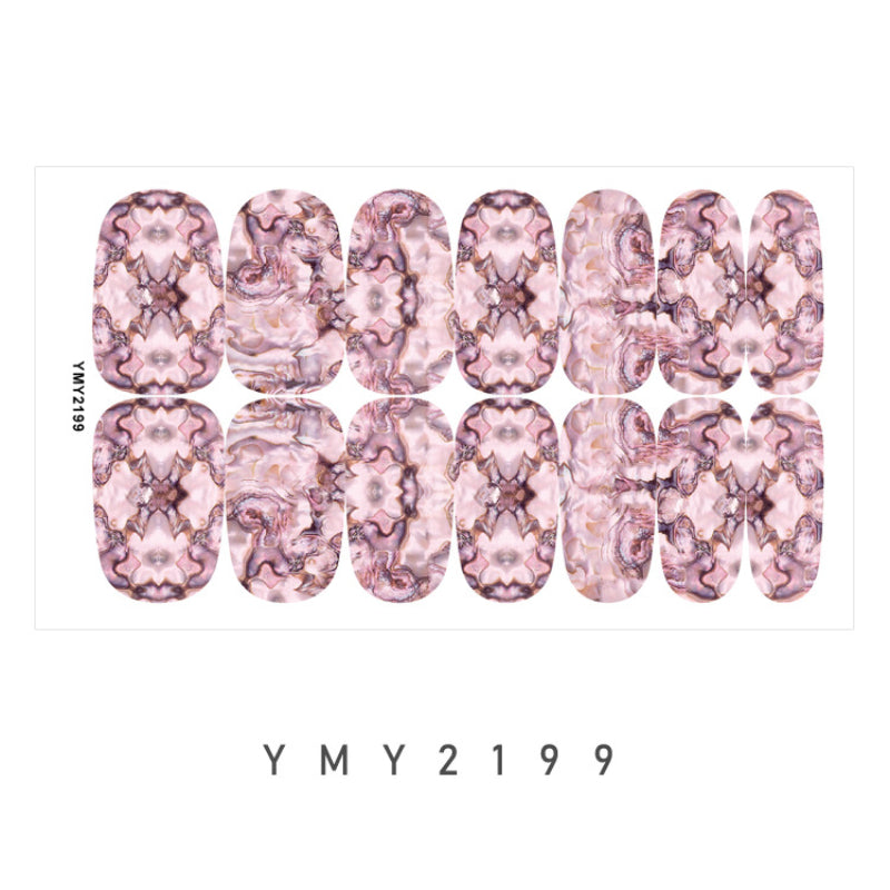Y2K Gradient Nail Polish Stickers Spring Summer Marble Nail Stickers