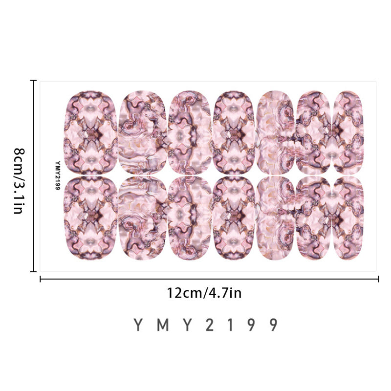 Y2K Gradient Nail Polish Stickers Spring Summer Marble Nail Stickers