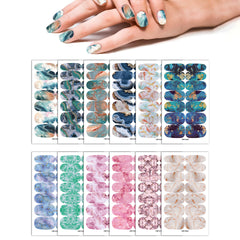 Y2K Gradient Nail Polish Stickers Spring Summer Marble Nail Stickers