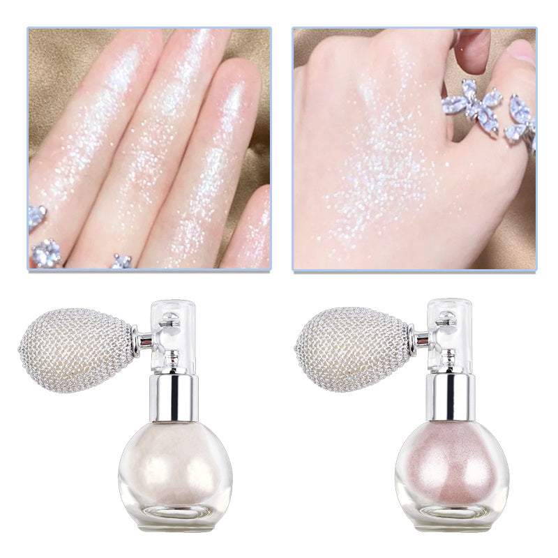 Shimmering Highlighter Spray Sparkle and Glow for Lips Eyes Hair and Body