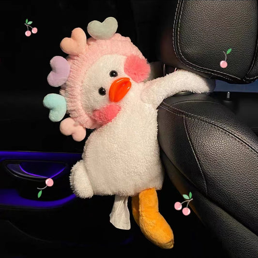 Plush Cartoon Tissue Box for Car Decoration