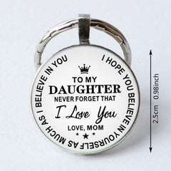 To My Daughter Round Card Key Chain