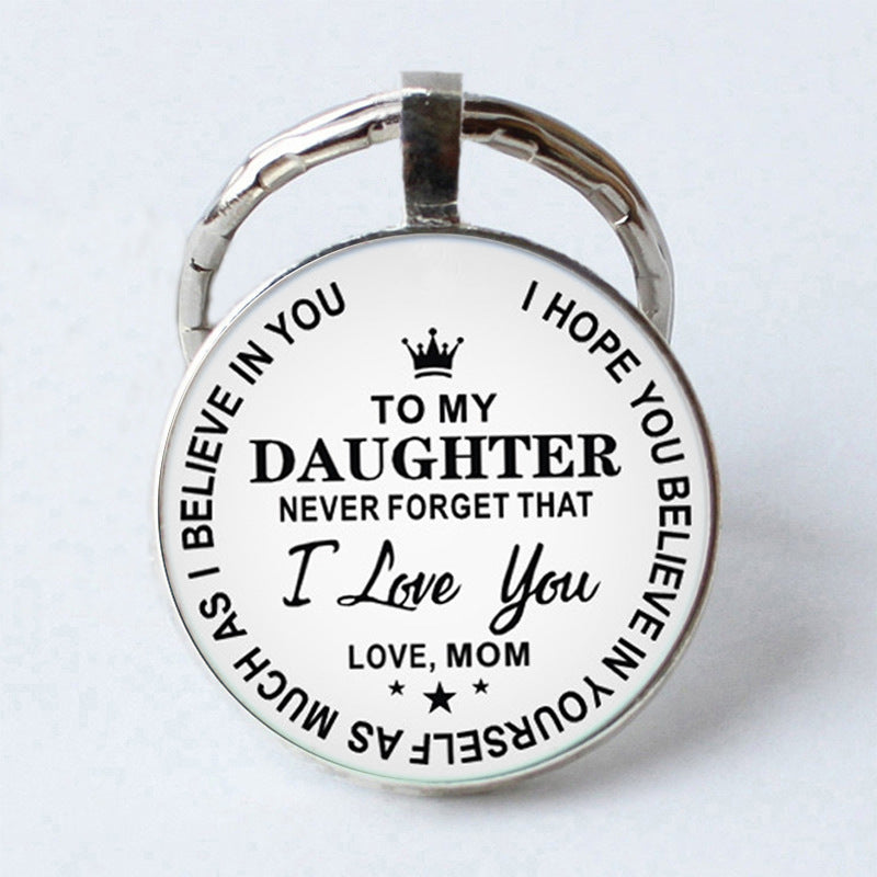 To My Daughter Round Card Key Chain