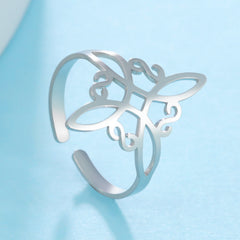 Irish Celtic Knot Ring Stainless Steel Adjustable Women's Cross Amulet Ring