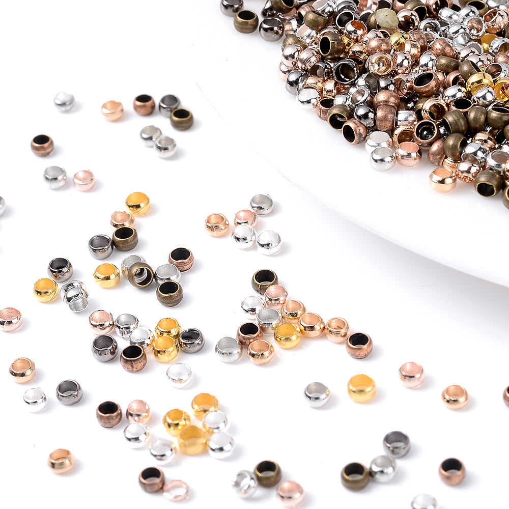500pcs Ball Crimp End Beads Stopper Spacer Beads For DIY Necklace Jewelry Making
