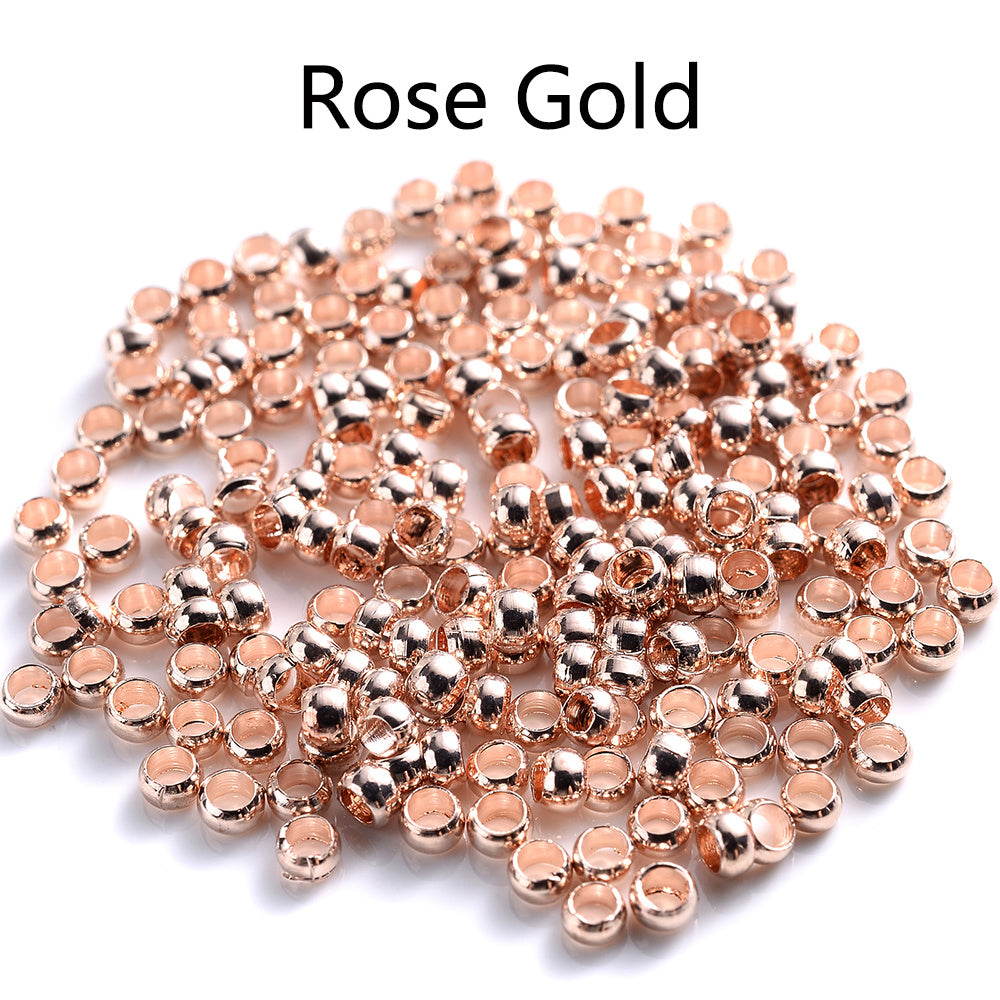 500pcs Ball Crimp End Beads Stopper Spacer Beads For DIY Necklace Jewelry Making