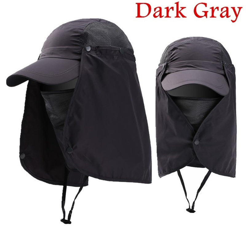 Outdoor Sunscreen Hat With Face Mask for Mountaineering Fishing