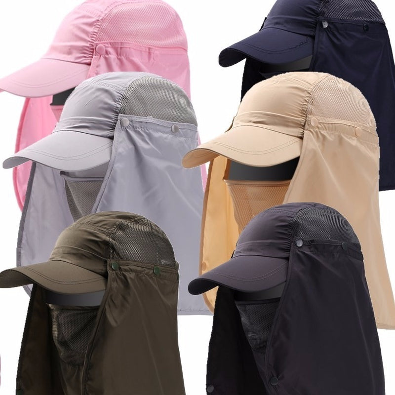 Outdoor Sunscreen Hat With Face Mask for Mountaineering Fishing