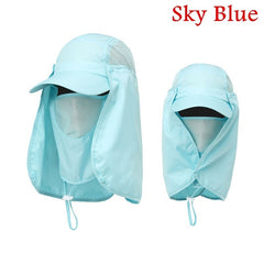 Outdoor Sunscreen Hat With Face Mask for Mountaineering Fishing