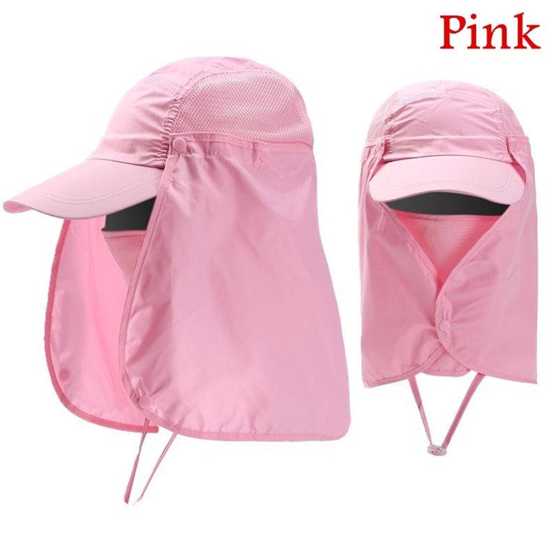 Outdoor Sunscreen Hat With Face Mask for Mountaineering Fishing