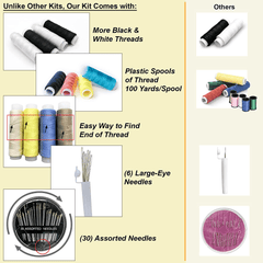 100-Piece Sewing Kit with Threads and Accessories