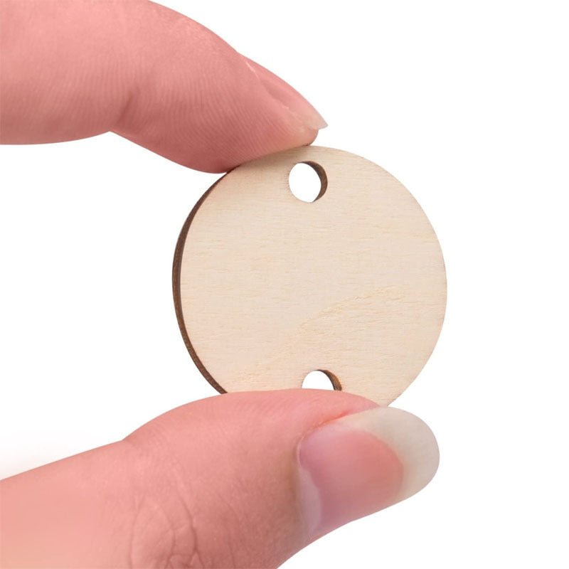 200pcs Wooden Heart Tags With Holes - Arts and Crafts Supplies