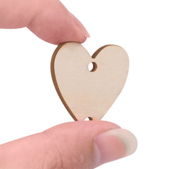 200pcs Wooden Heart Tags With Holes - Arts and Crafts Supplies