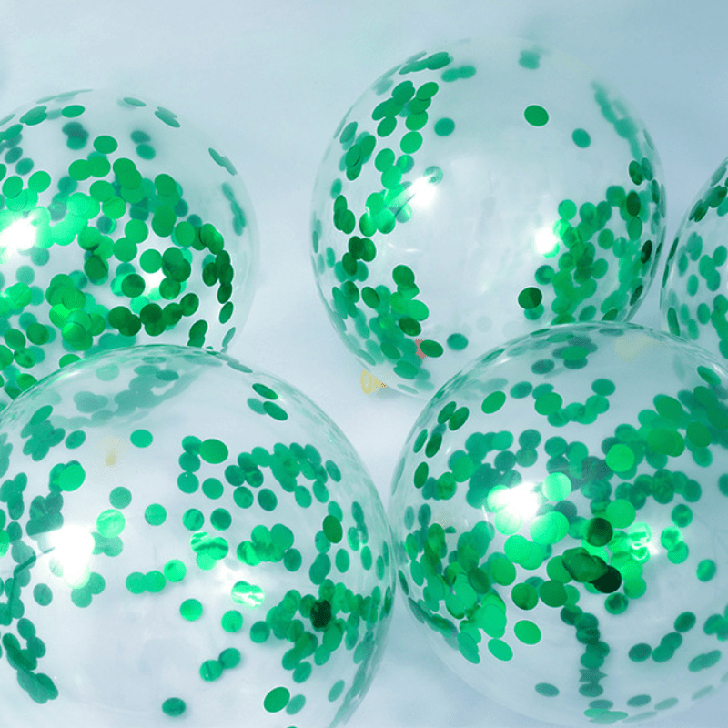 12pcs 12" Green Sequin Latex Balloons for Party Decoration
