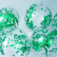 12pcs 12" Green Sequin Latex Balloons for Party Decoration