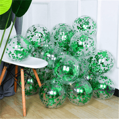 12pcs 12" Green Sequin Latex Balloons for Party Decoration