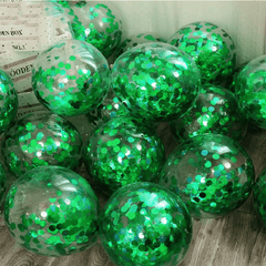 12pcs 12" Green Sequin Latex Balloons for Party Decoration