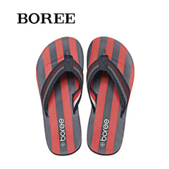 BOREE Men's Striped Flip Flops Comfortable Slides Lightweight Sandals