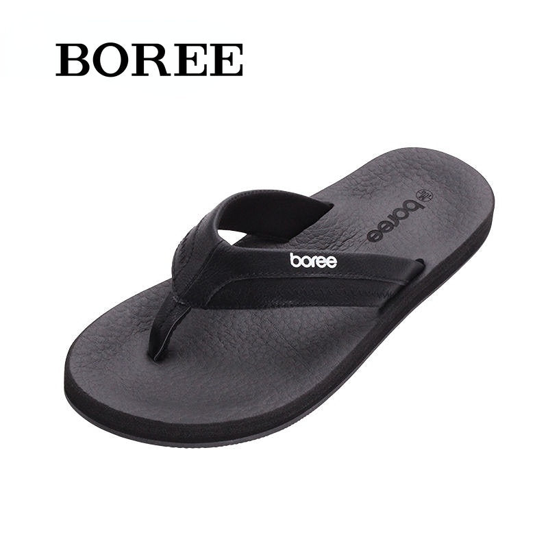 BOREE Men's Comfort Flip Flops Lightweight Slides Non-slip Sandals Shower Beach