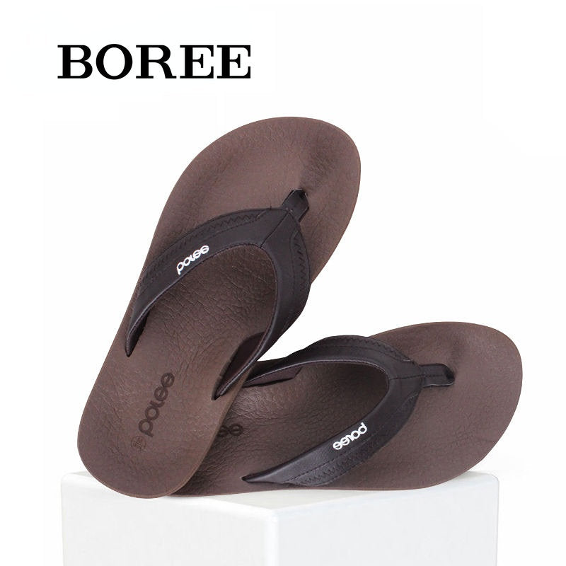 BOREE Men's Comfort Flip Flops Lightweight Slides Non-slip Sandals Shower Beach