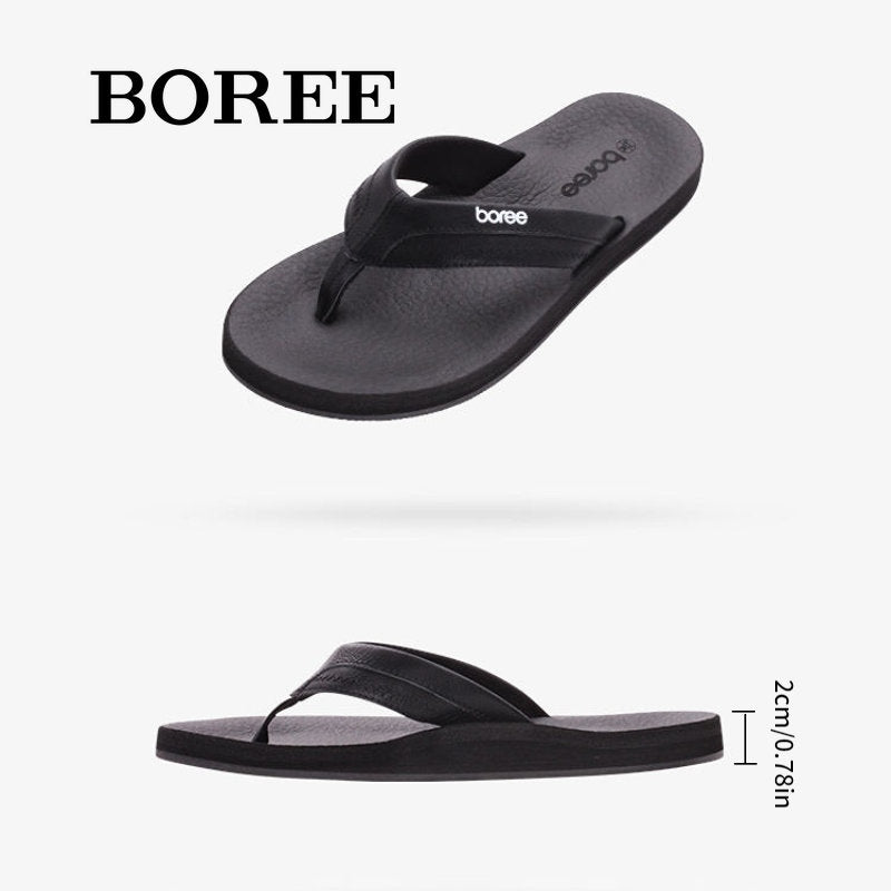 BOREE Men's Comfort Flip Flops Lightweight Slides Non-slip Sandals Shower Beach