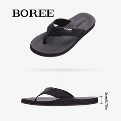 BOREE Men's Comfort Flip Flops Lightweight Slides Non-slip Sandals Shower Beach