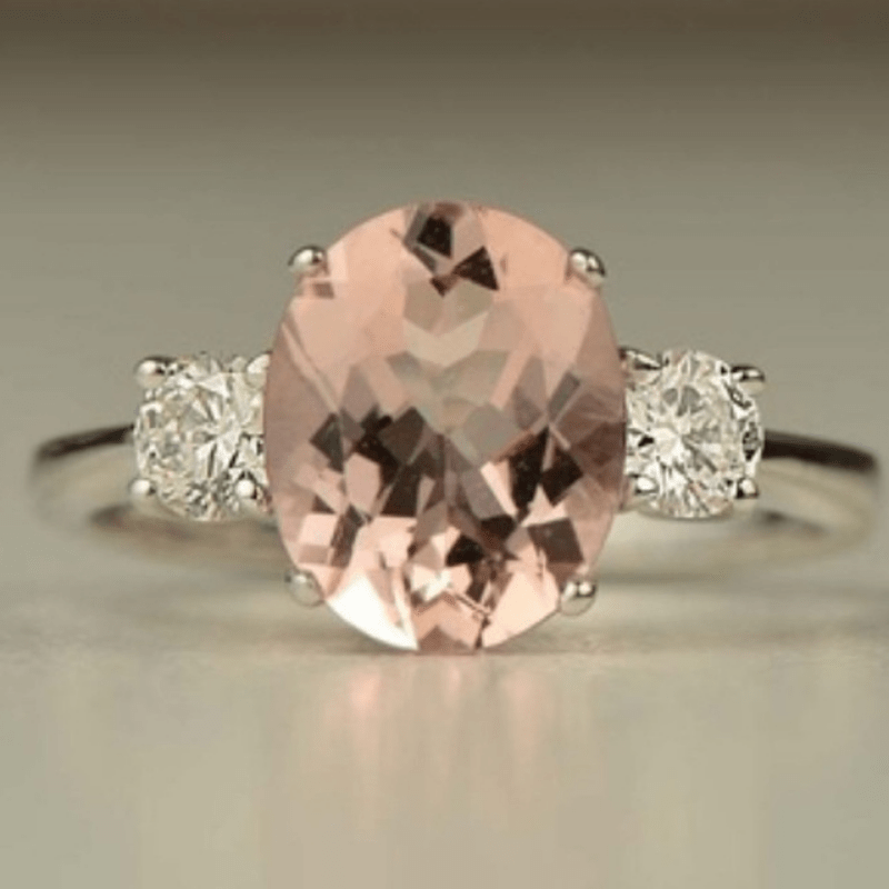 Large Oval Zircon Women's Ring Banquet Party Accessories