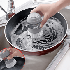 Soap Dispensing Palm Brush Kitchen Sink Pan Brush