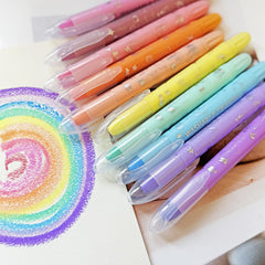 10 Twistable Crayons Glitter & Pastel Shades Non-Toxic Washable Gel
