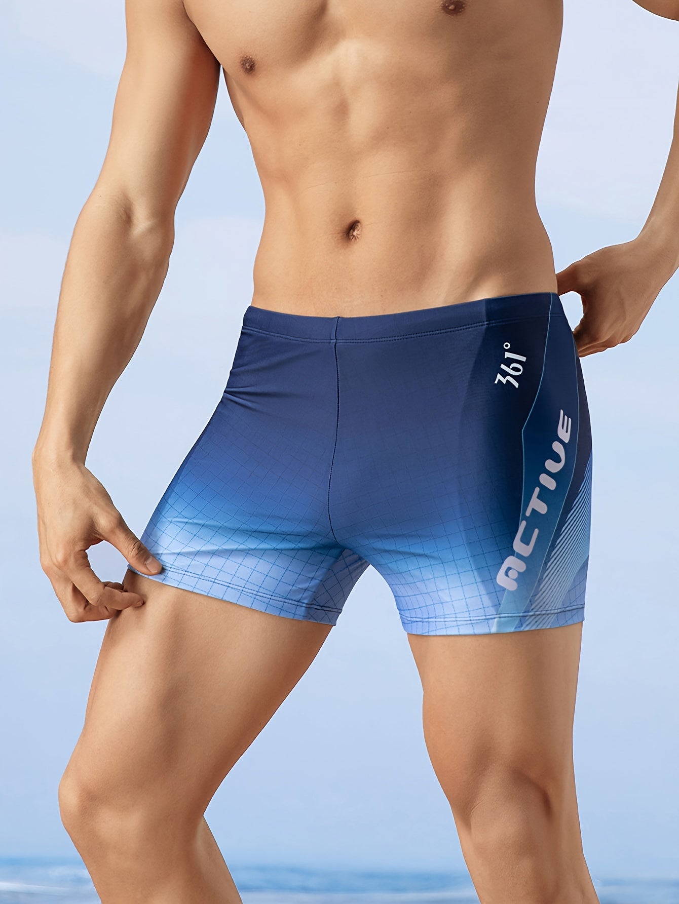 Men's Gradient Boxer Sports Swimming Trunks Beach Shorts
