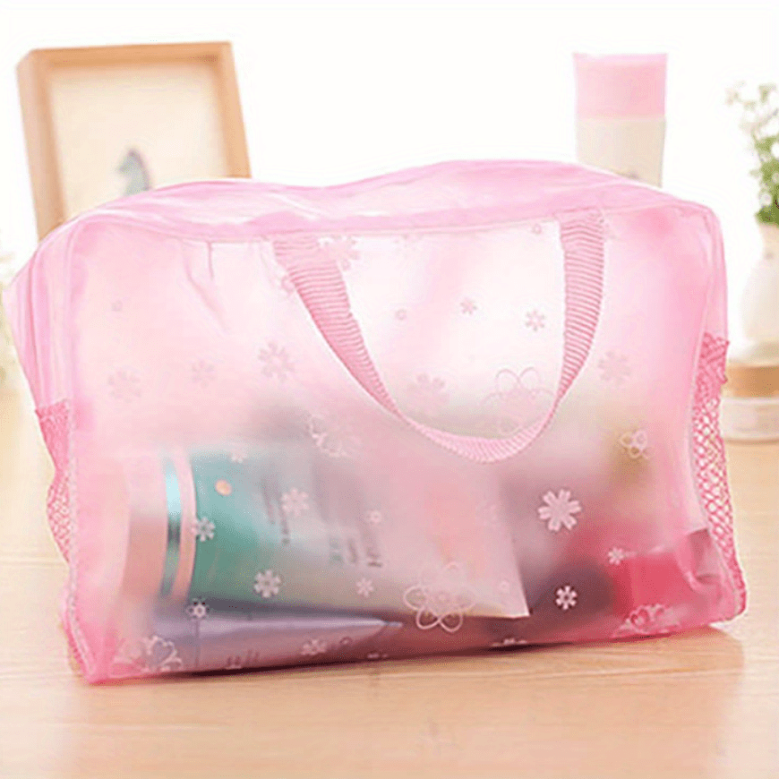 Flower Print Makeup Bag Waterproof Wash Bag Double Handle