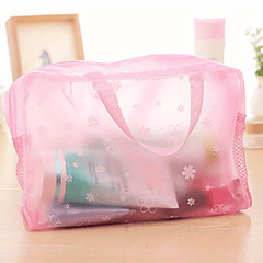 Flower Print Makeup Bag Waterproof Wash Bag Double Handle