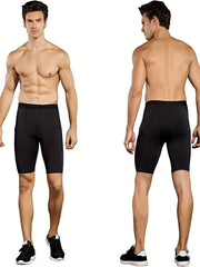 3 Pcs Men's Solid Sports Shorts Set Quick Dry Outdoor Gym Fitness