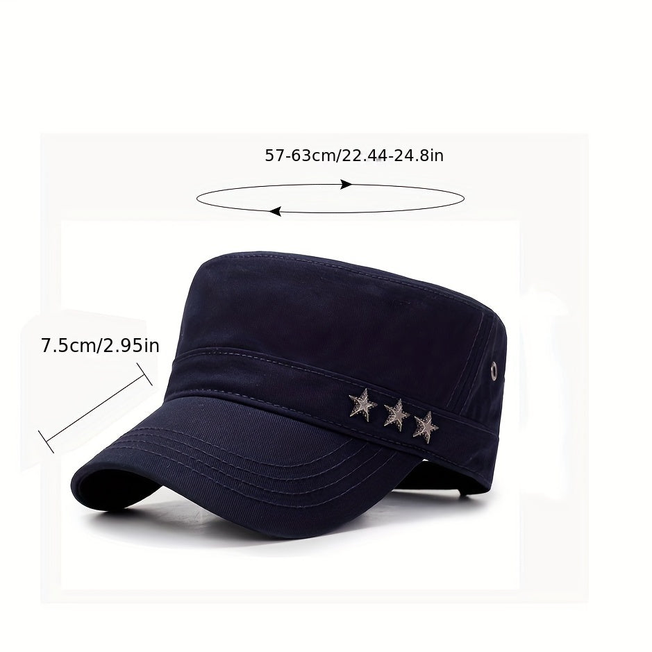 Men's Spring Flat Hat with Five-pointed Star Design