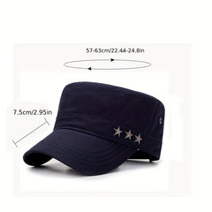 Men's Spring Flat Hat with Five-pointed Star Design