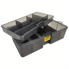 Double Layer Tool Storage Box with Grids & Handles - Screw Organizer
