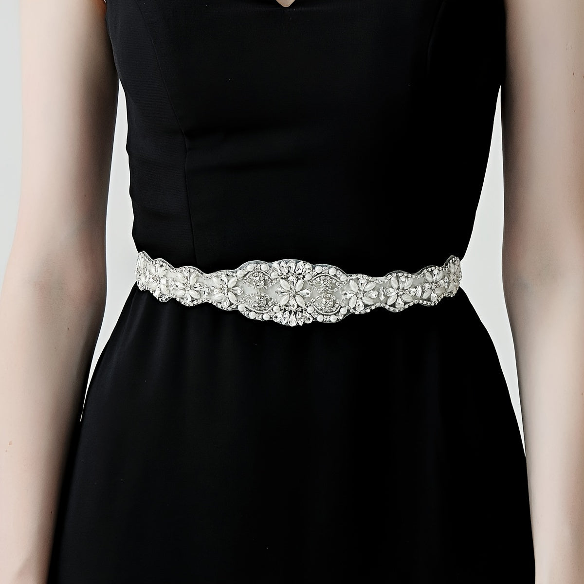 Rhinestone Pearl Waist Bridal Belt