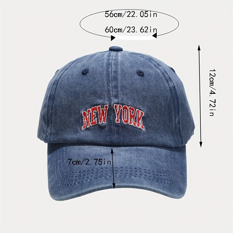 Letter Embroidery Baseball Cap Retro Washed Peaked Cap Outdoor Sun Visor